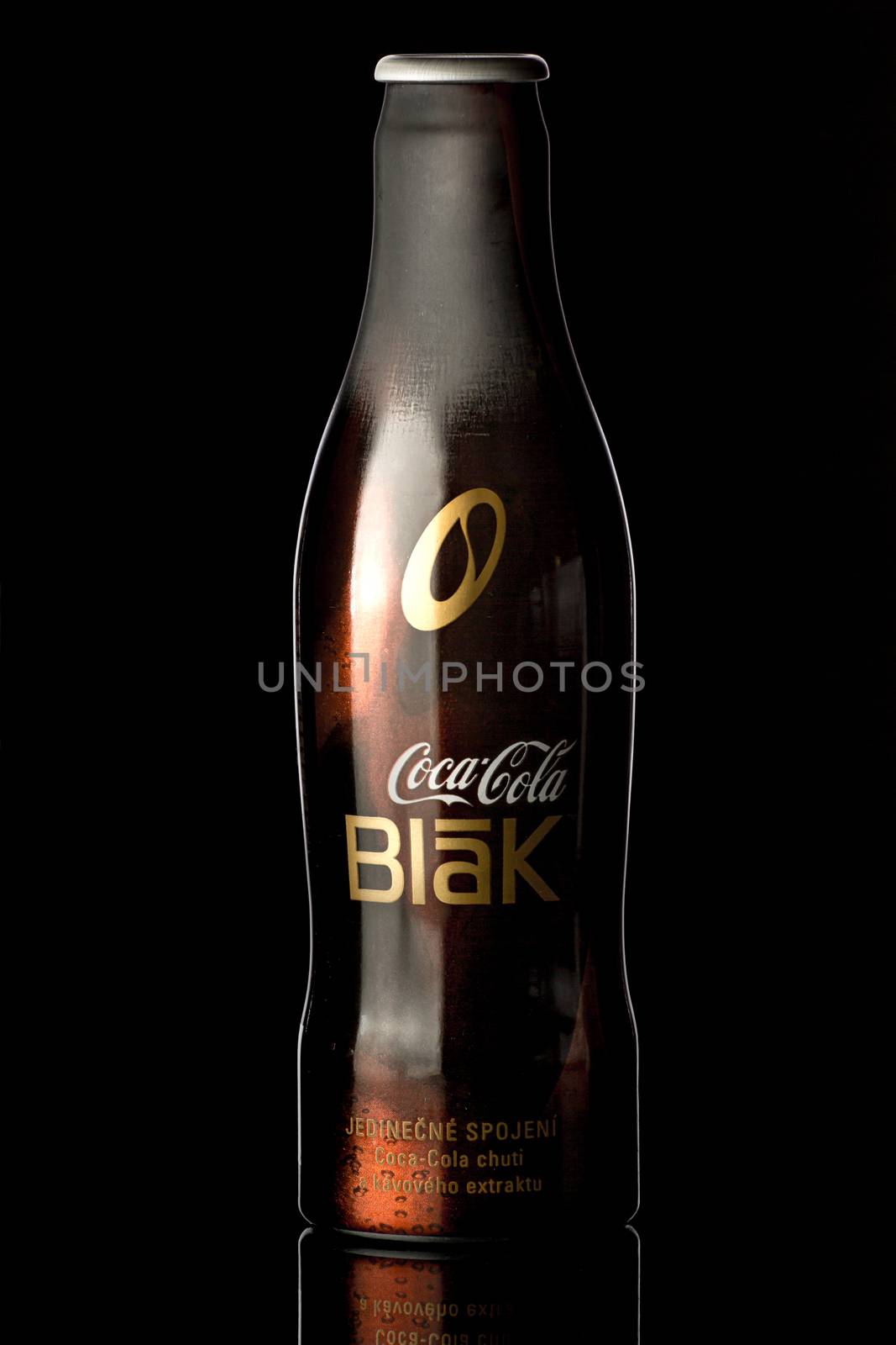 Coca-Cola BLAK product shot Coke Blak. Beverage drink that combines cola and cofee.