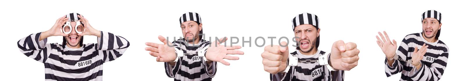Prison inmate isolated on the white background by Elnur