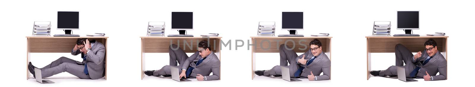 Businessman hiding in the ofice by Elnur