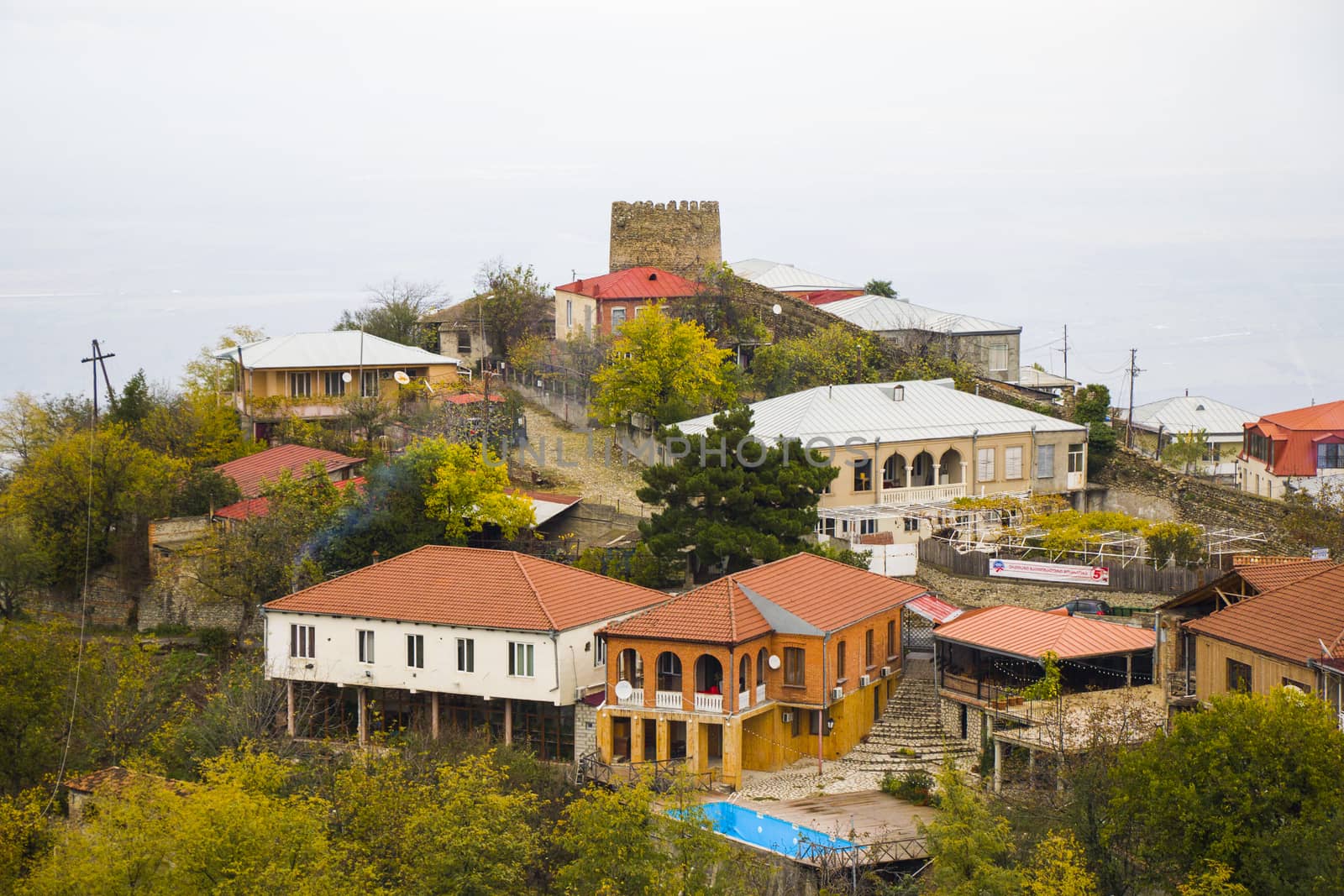Sighnaghi village landscape and city view in Kakheti, Georgia by Taidundua