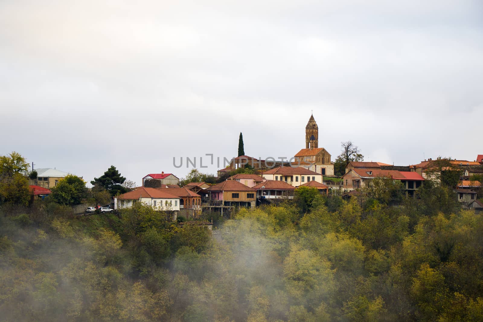 Sighnaghi village landscape and city view in Kakheti, Georgia by Taidundua
