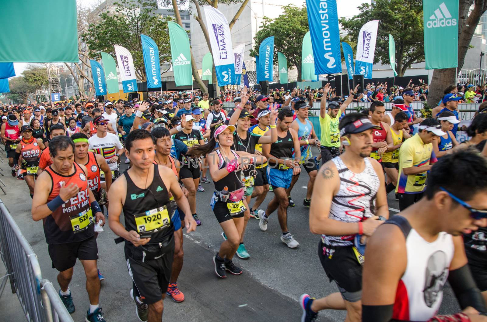 Lima, Peru - May 20th 2018: Marathon Lima 42k, sporting event that gathers athletes from all over the world. The race begins