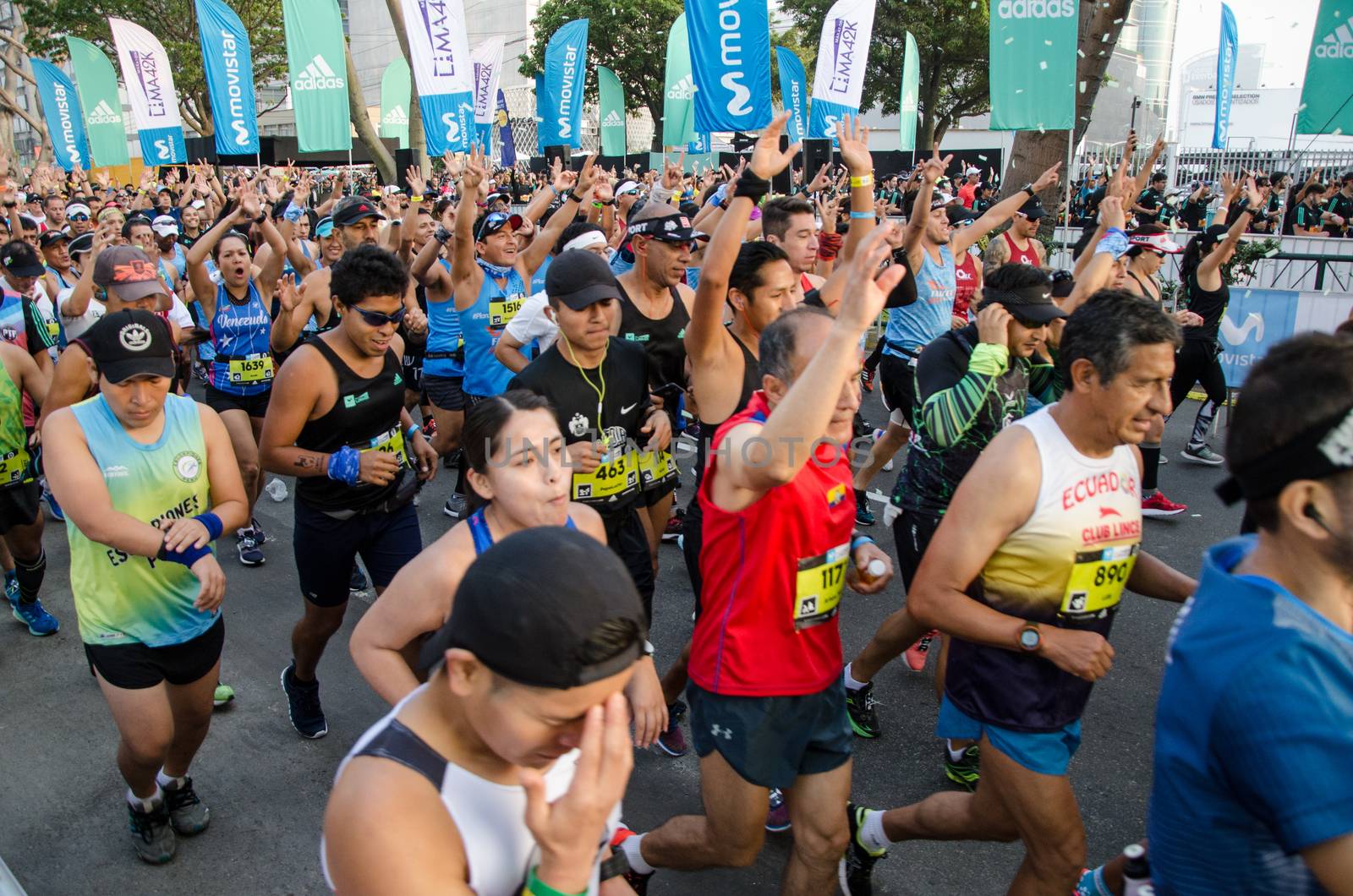 Lima, Peru - May 20th 2018: Marathon Lima 42k, sporting event that gathers athletes from all over the world. The race begins