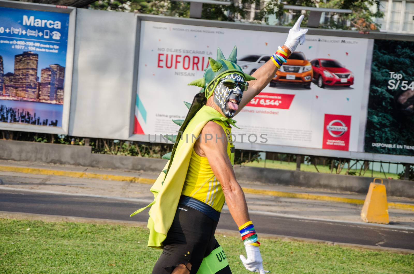 Lima, Peru - May 20th 2018: Marathon Lima 42k, sporting event that gathers athletes from all over the world. The eccentric athletes