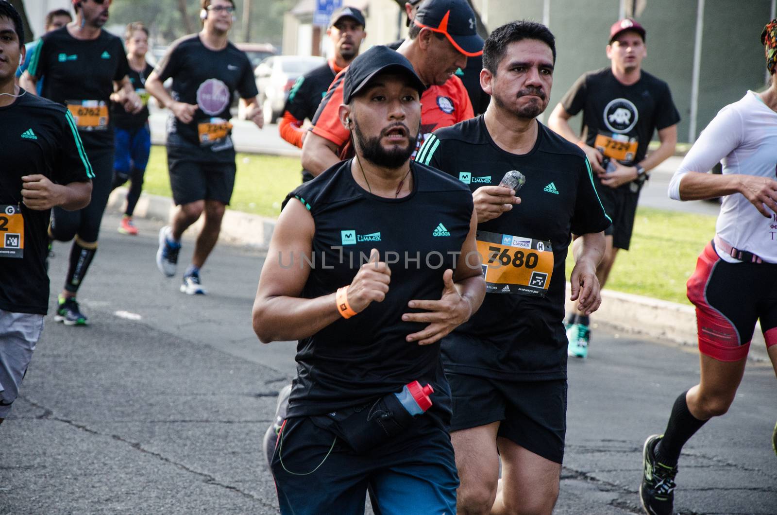 Lima, Peru - May 20th 2018: Marathon Lima 42k, sporting event that gathers athletes from all over the world. Athletes in full marathon