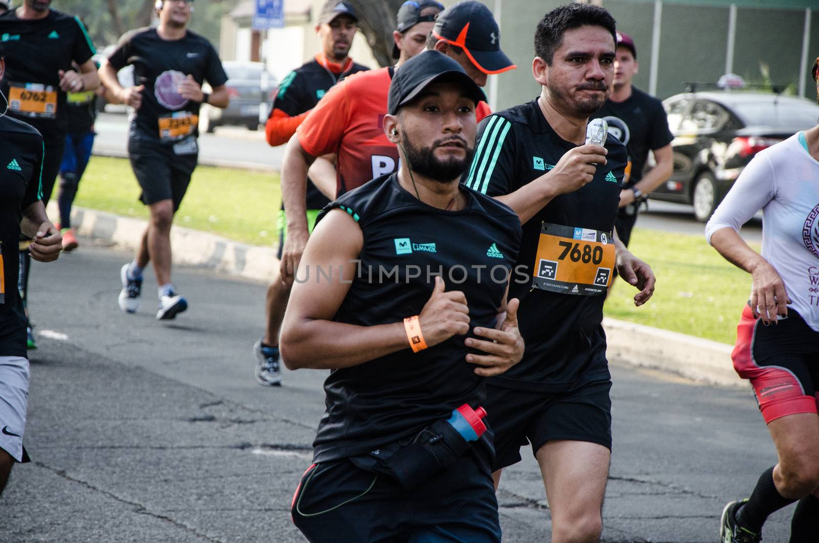 Lima, Peru - May 20th 2018: Marathon Lima 42k, sporting event that gathers athletes from all over the world. Athletes in full marathon
