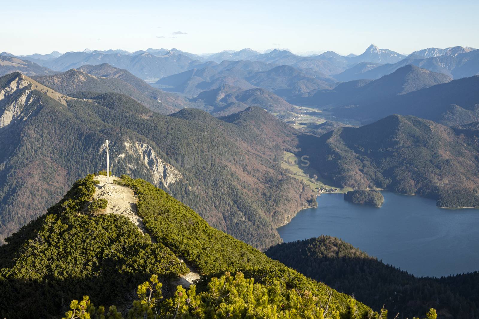 view from the Herzogstand mountain in autumn