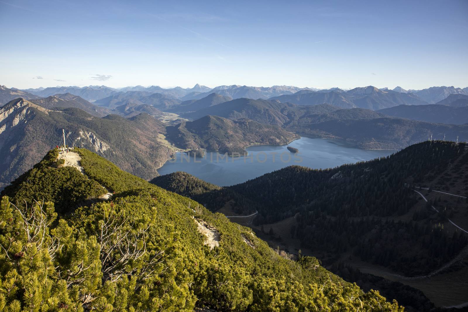 view from the Herzogstand mountain in autumn