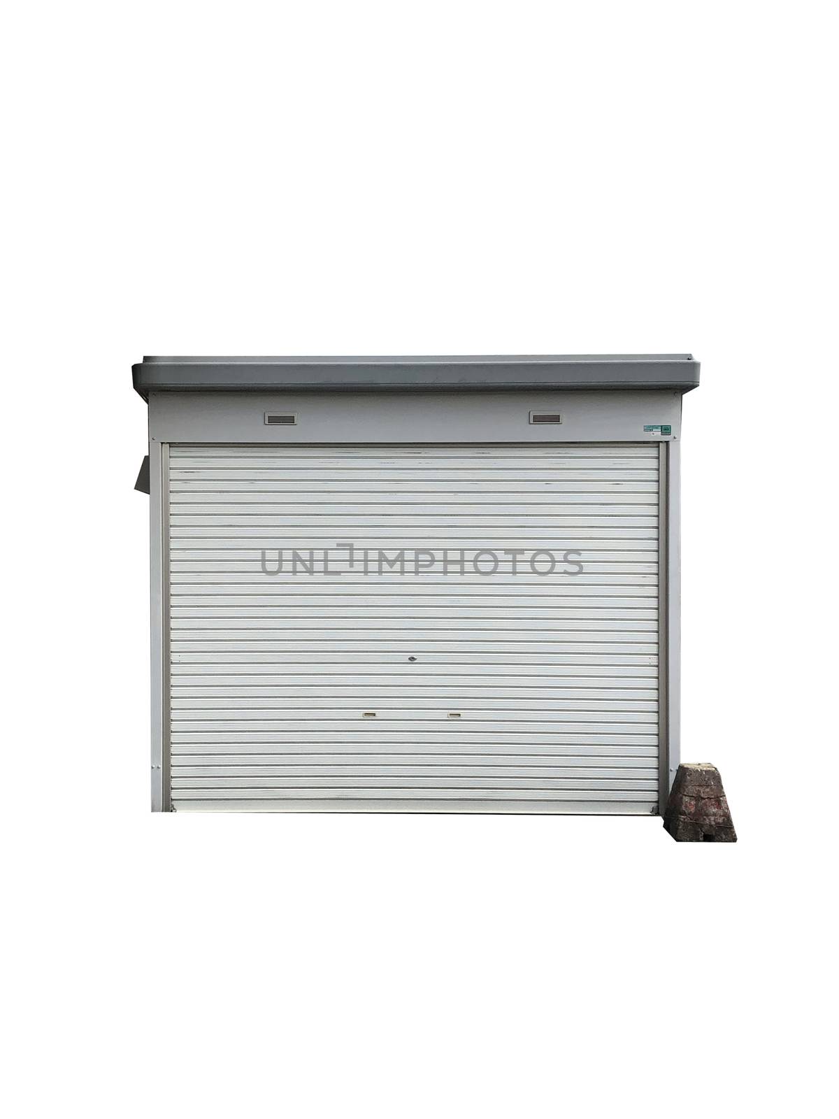 Front view of garage on white background