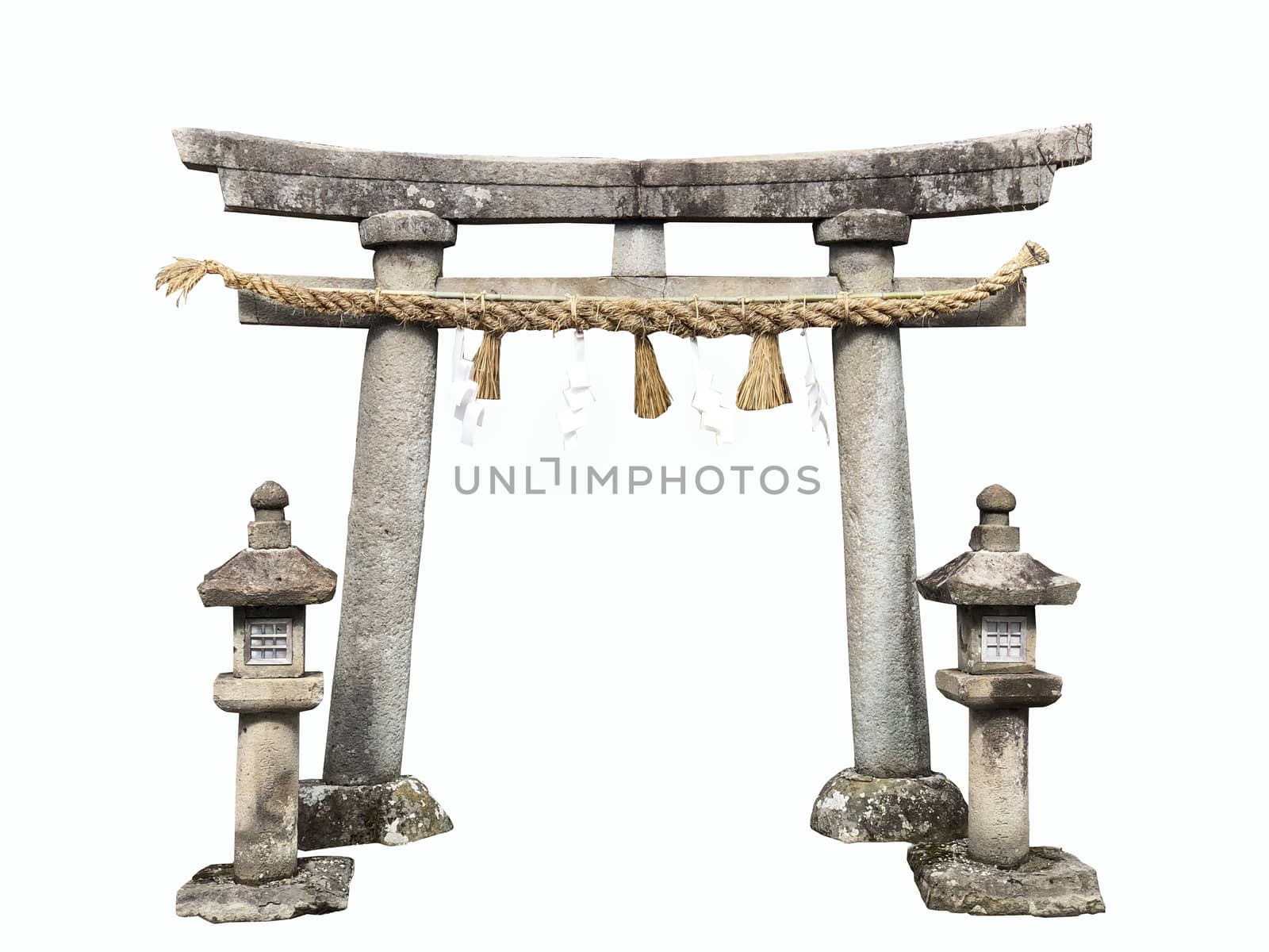 Shrine tori gate on white background by Surasak