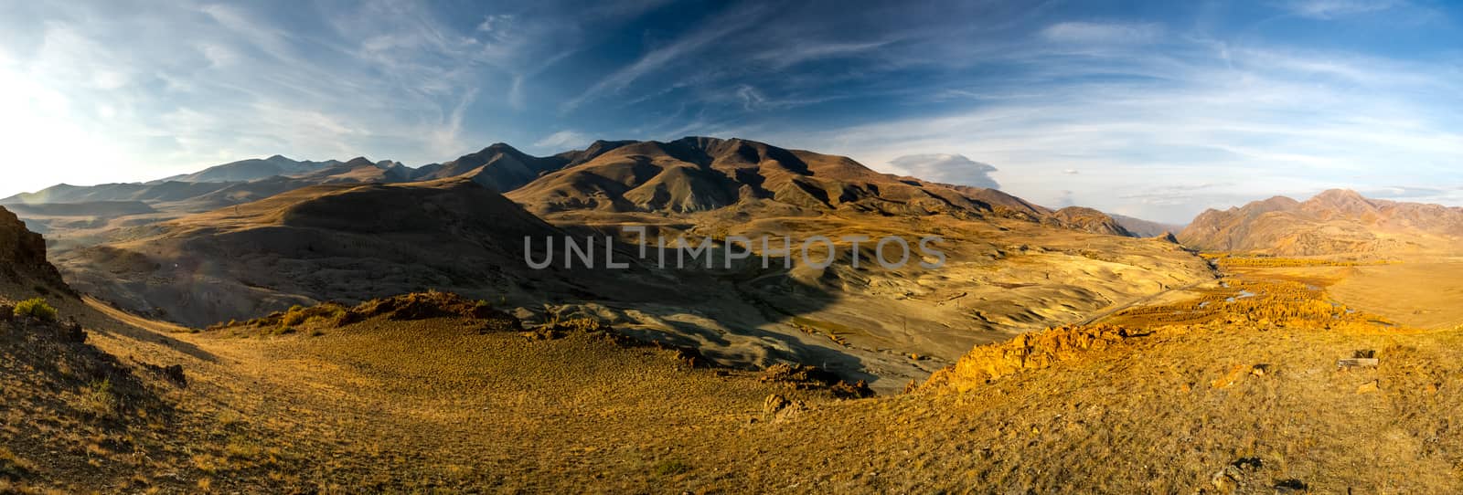 Mountains and hills altai in autumn, panoramic photo. Mountains and hills altai in autumn, panoramic photo.