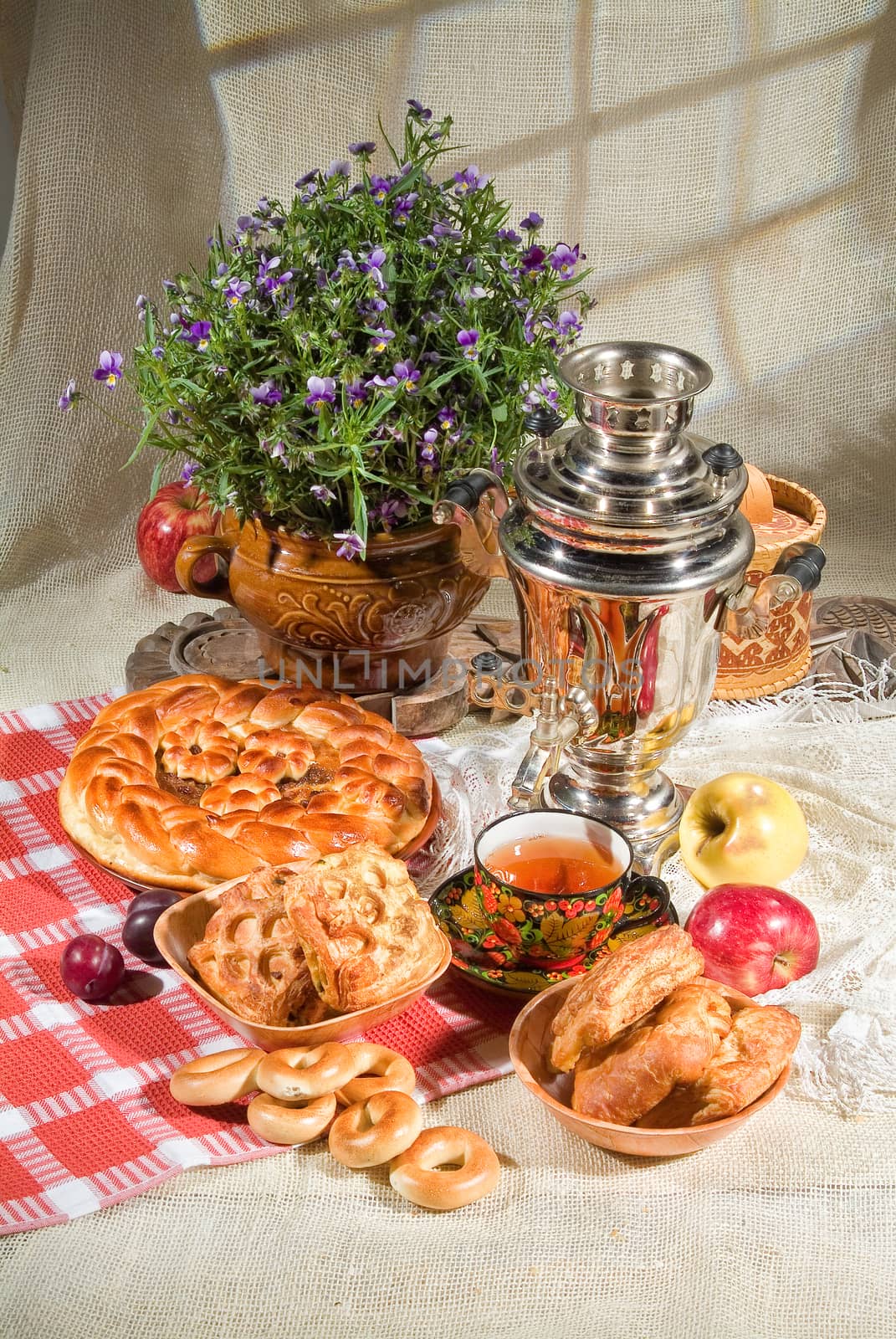 Different kinds of bread on a studio background