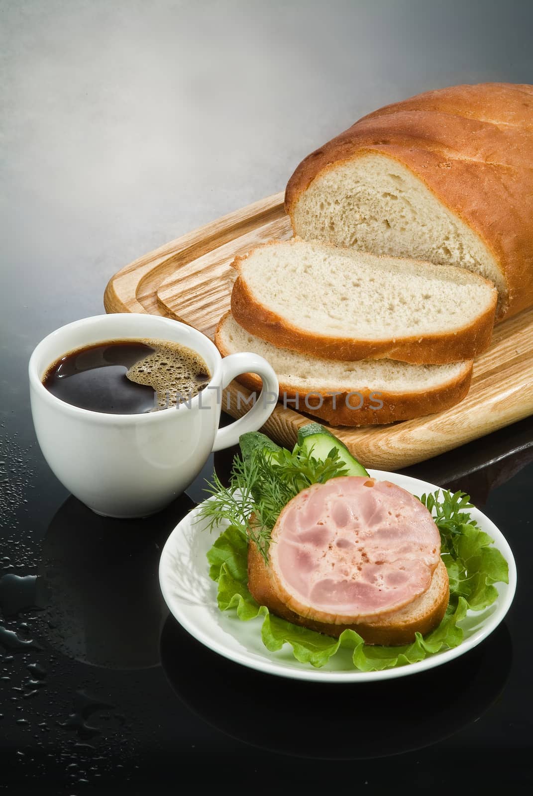 Different kinds of bread on a studio background