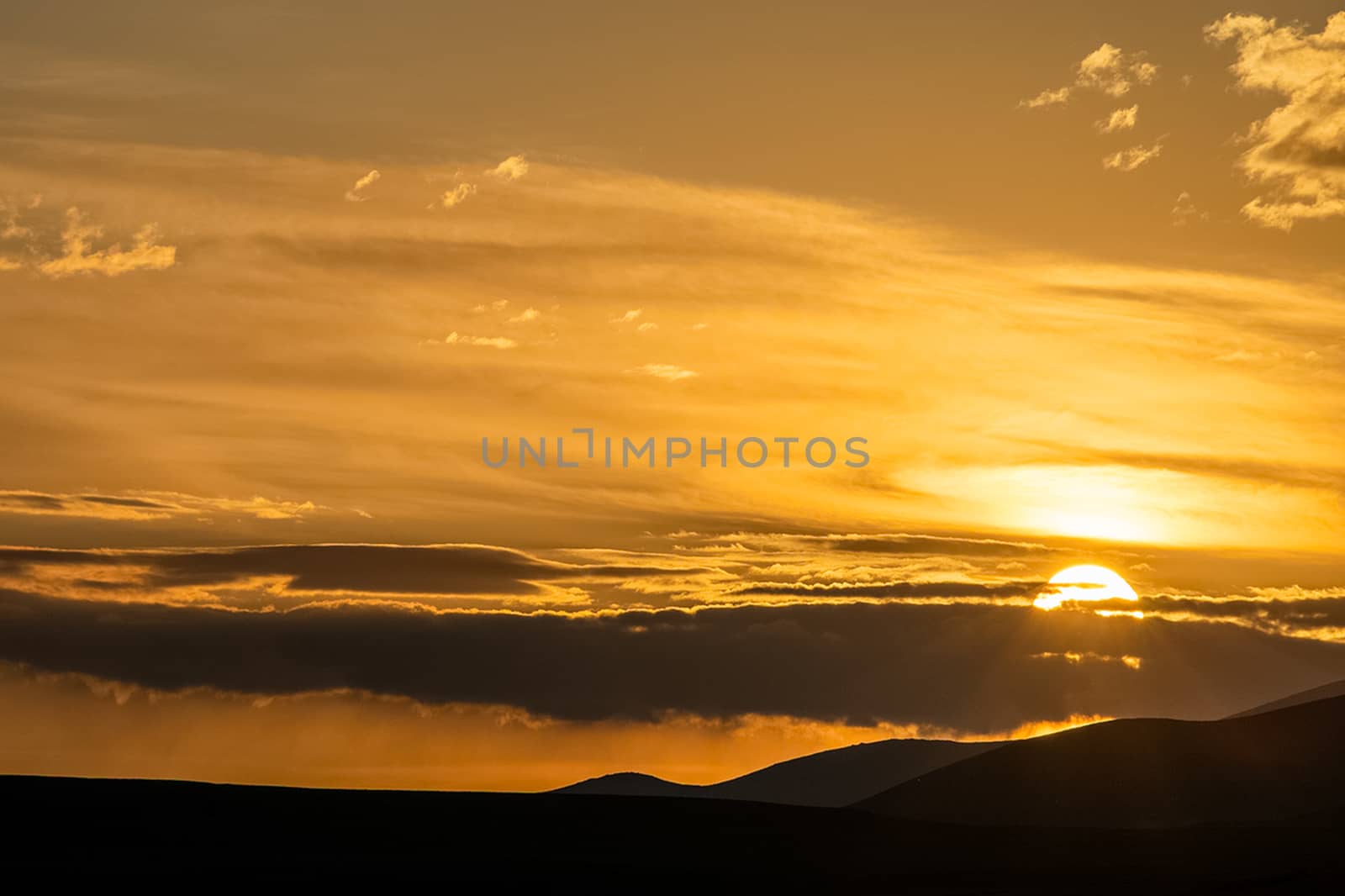 Sunset in the Altai Mountains. Nature's Altai Landscape of Nature