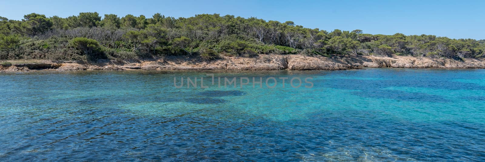 Discovery of the island of Porquerolles in summer. Deserted beac by shovag