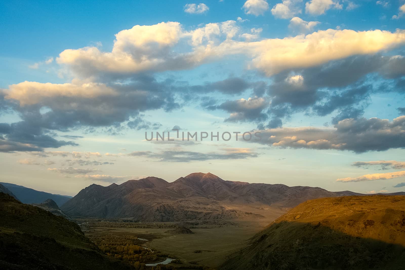 The altai mountains. The landscape of nature on the Altai mountains and in the gorges between the mountains.