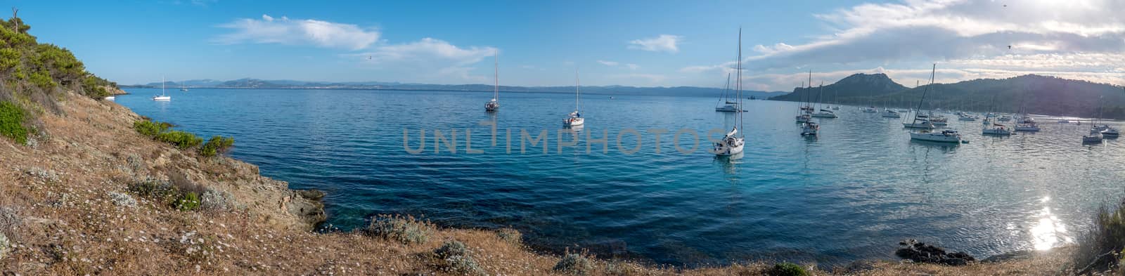 Discovery of the island of Porquerolles in summer. Deserted beac by shovag