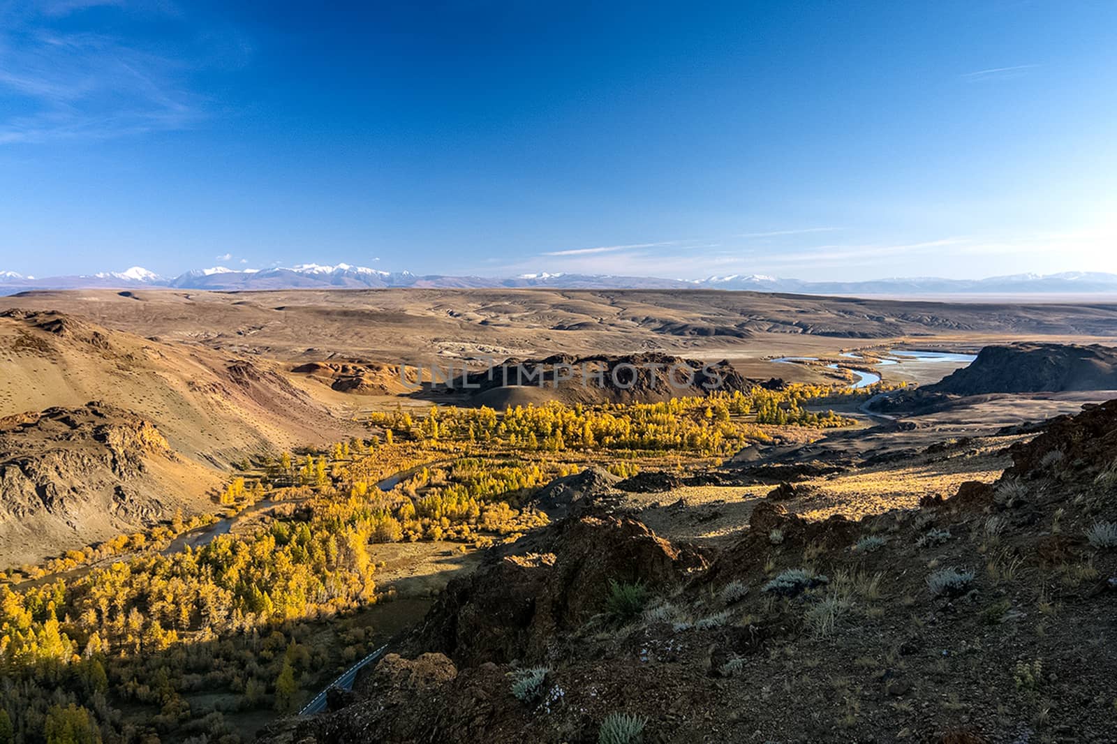 The altai mountains. landscape of nature on the Altai mountains and in the gorges between the mountains. by DePo