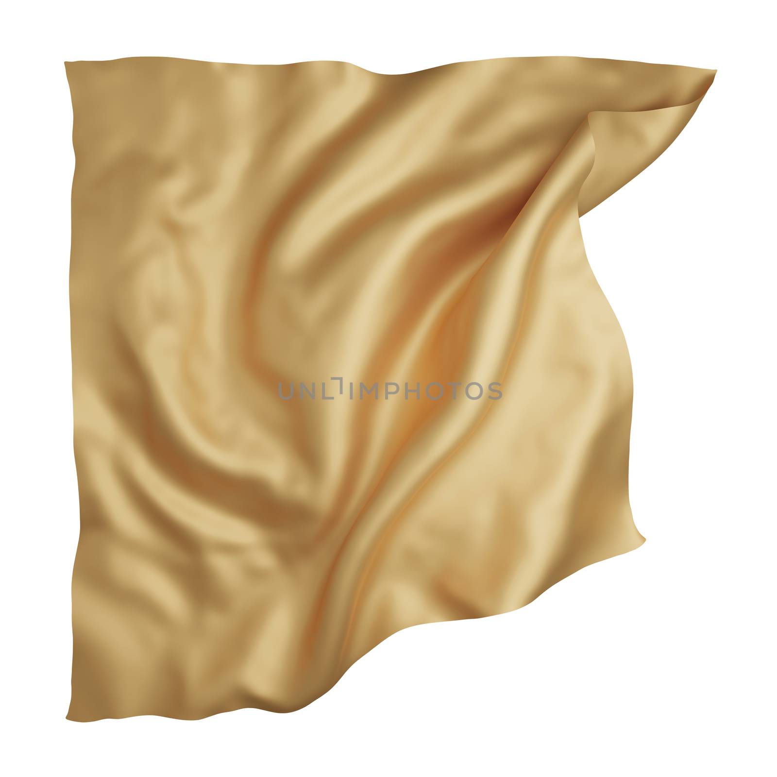 Golden cloth isolated on white background 3d render by Myimagine