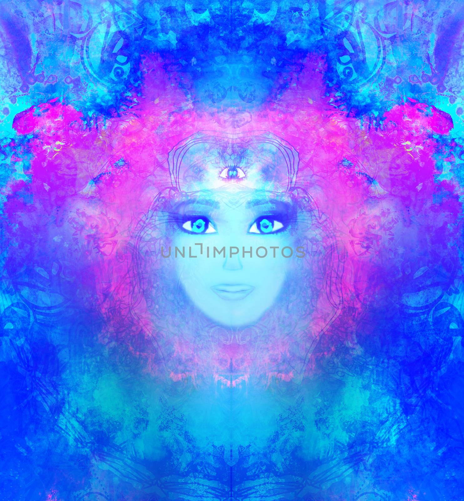 Woman with third eye, psychic supernatural senses by JackyBrown