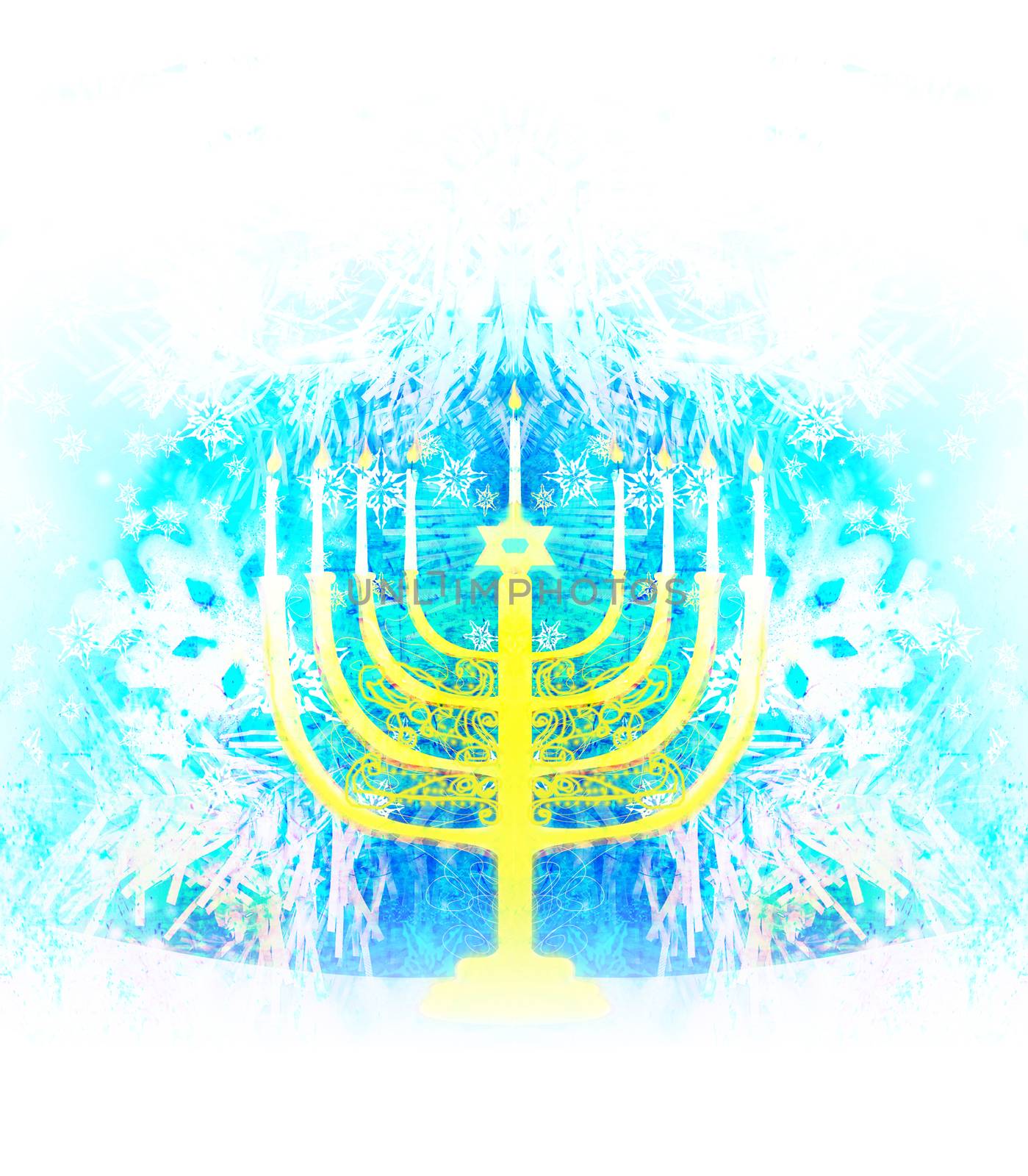 Happy Hanukkah ornamental greeting card by JackyBrown