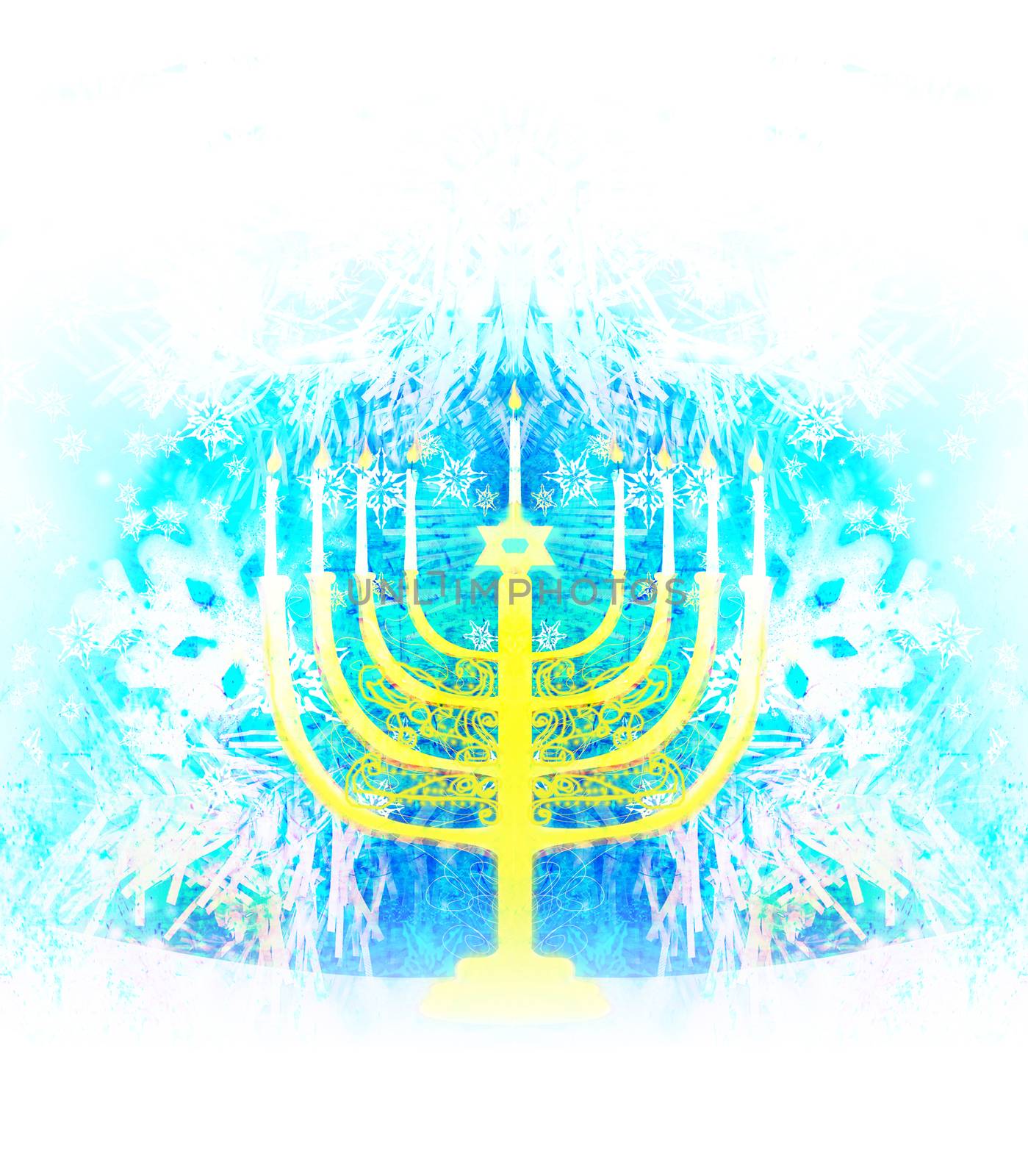 Happy Hanukkah ornamental greeting card