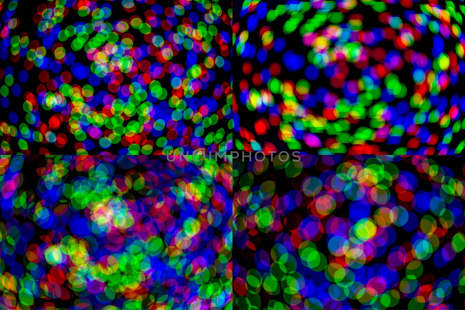 set of natural rgb lens blur on dark bokeh backgrounds