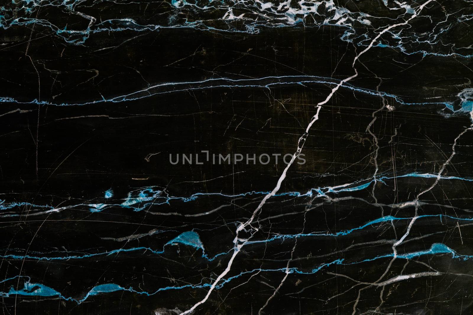 Black and blue natural marble flat surface close-up texture