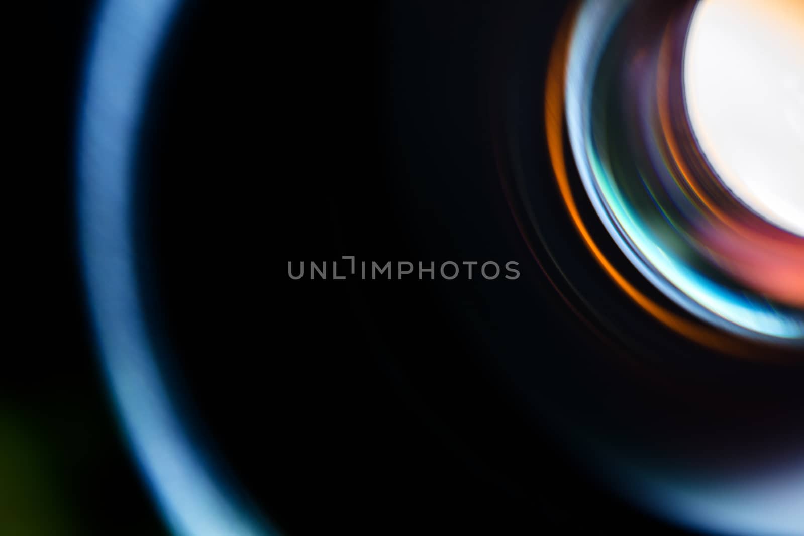 abstract dark round blur, made from back lighted defocused lens system