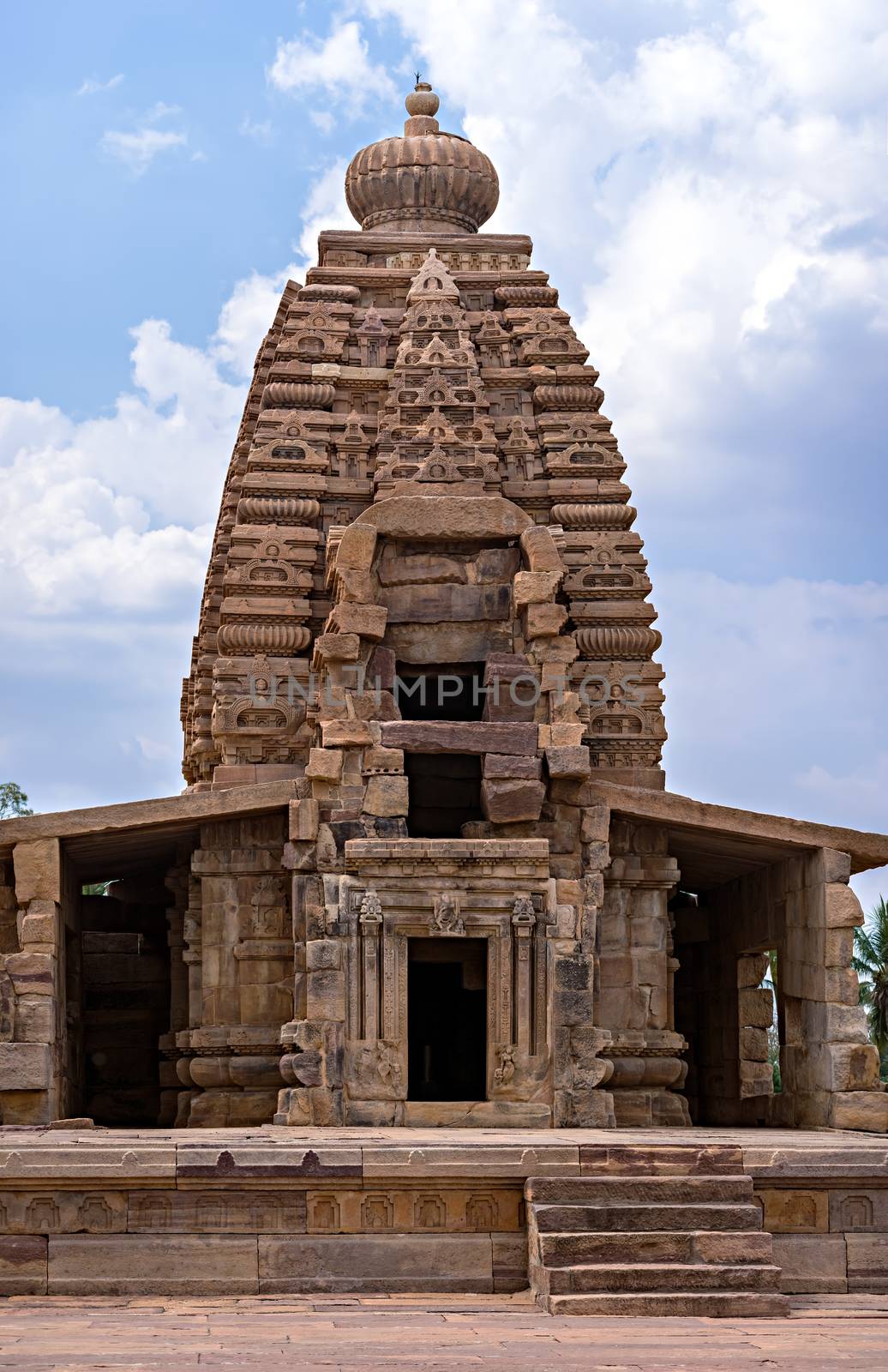 Ancient stone made Galaganatha Temple in Pattadakal, Karnataka, India. by lalam