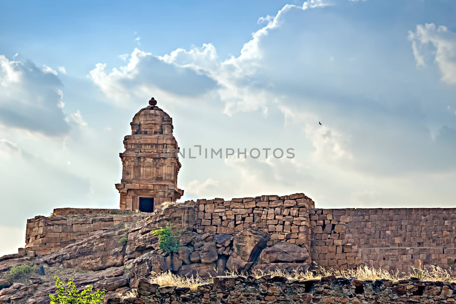 Upper Shivalaya temple, North Badami Fort, Karnataka India. by lalam