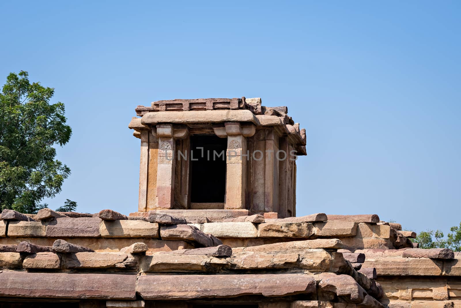 Ancient 8th century carved stone temple of Aihole, Karnataka, India. by lalam