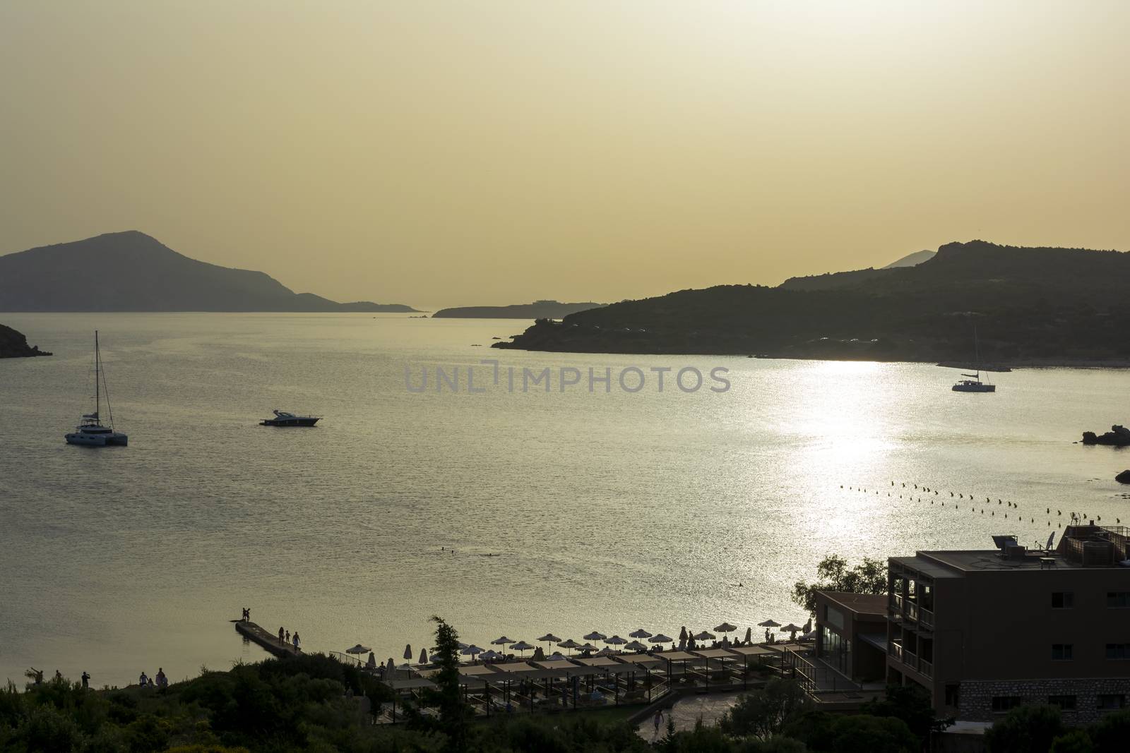 Beautiful sunset in athens region. Greece sea sunset by ankarb