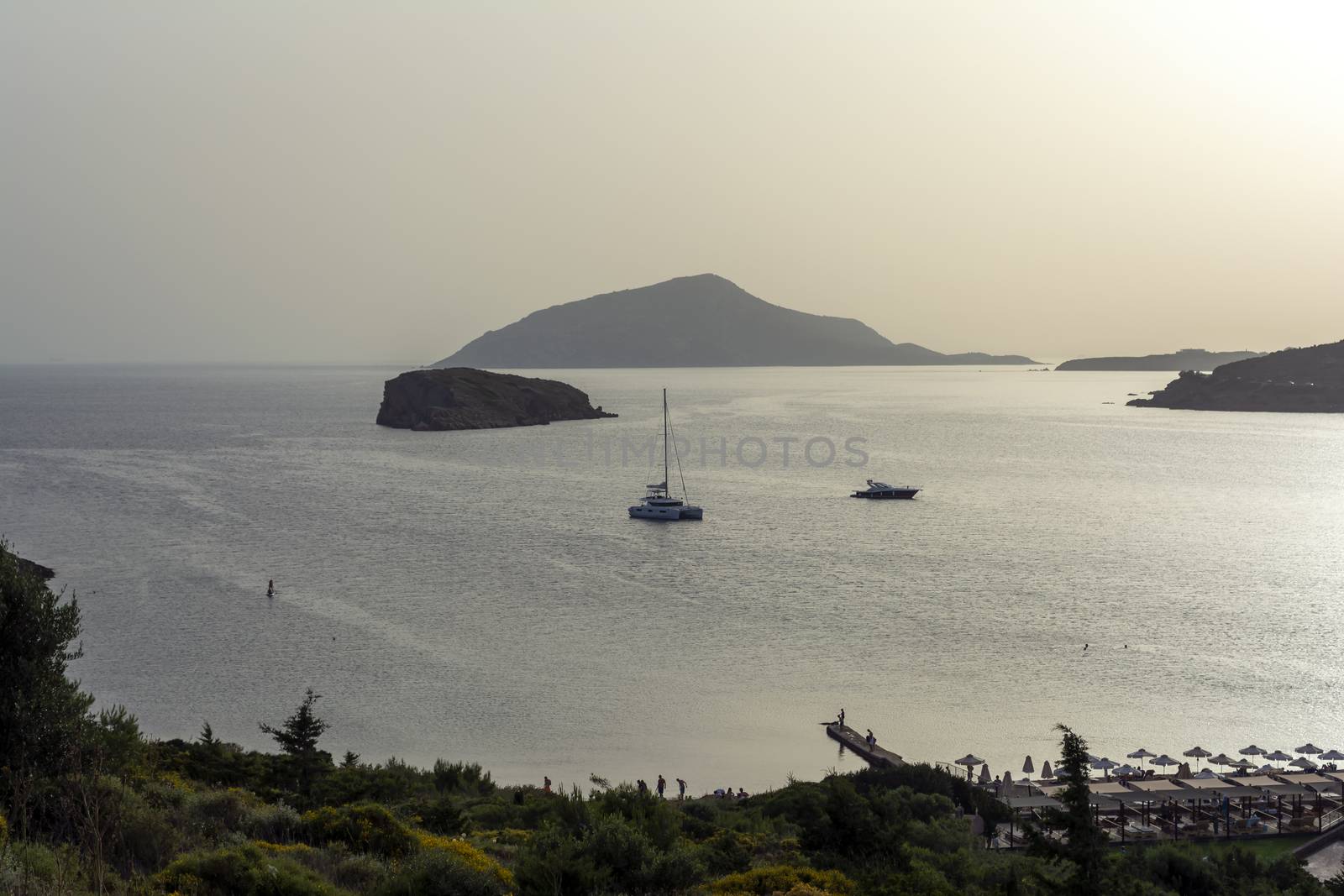 Beautiful sunset in athens region. Greece sea sunset by ankarb