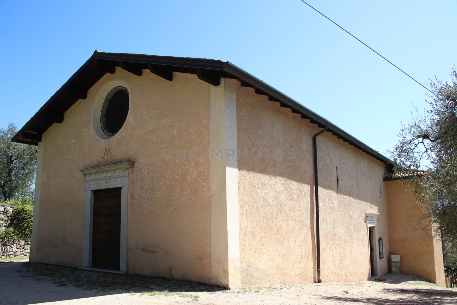 ancient sanctuary of Supina, catholic church building in Toscolano, Brescia, Italy