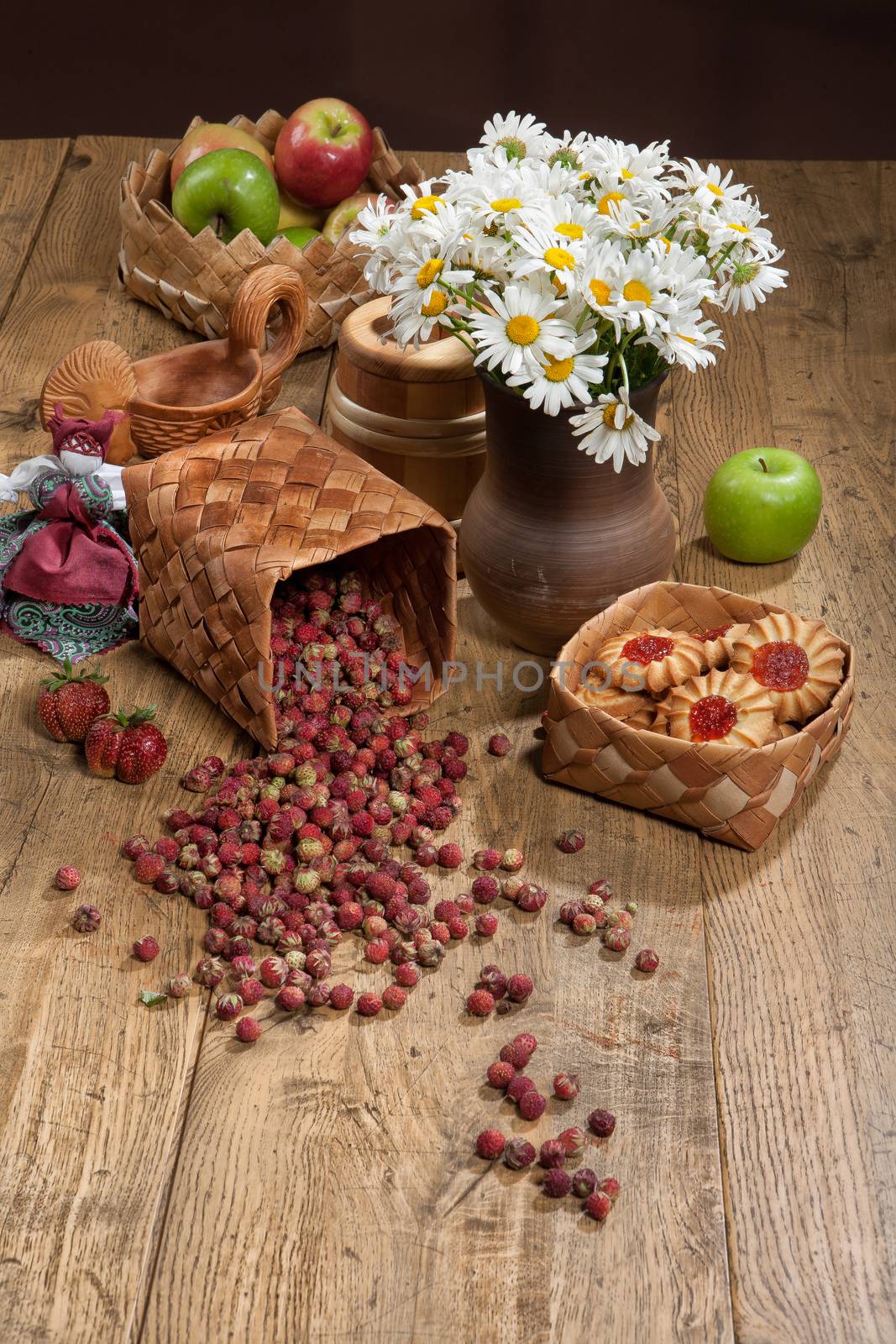 Still life with Russian national handmade goods