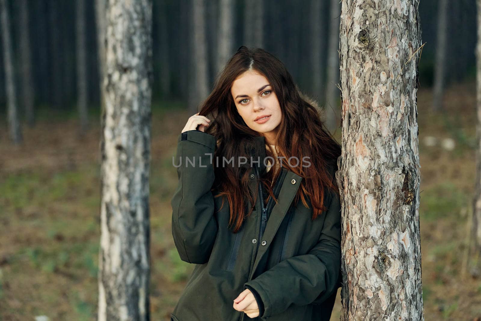 Pretty woman in forest travel nature lifestyle vacation by SHOTPRIME