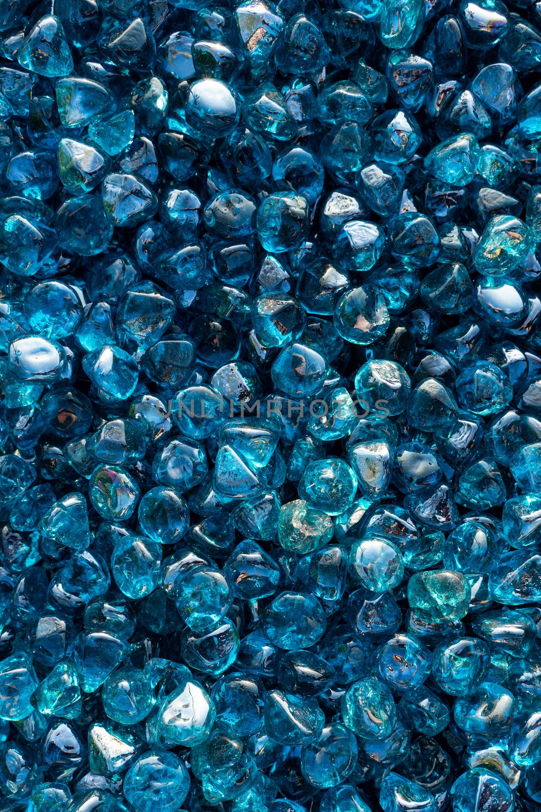 A close up of blue crystal rocks.