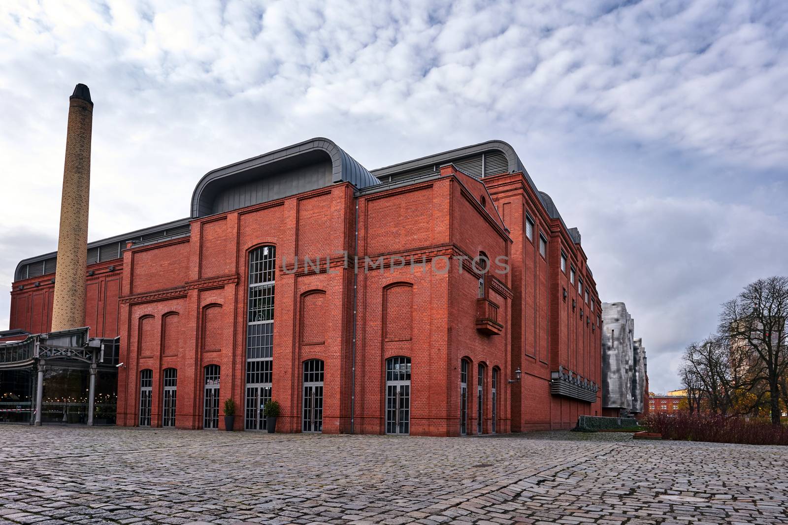 Facade of a renovated building of an old brewery in the city of Poznan