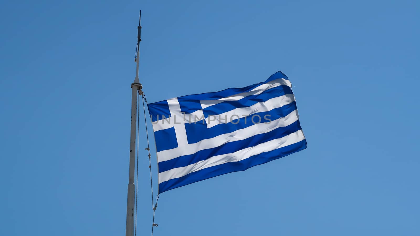 Greece Flag fluttering in the wind
