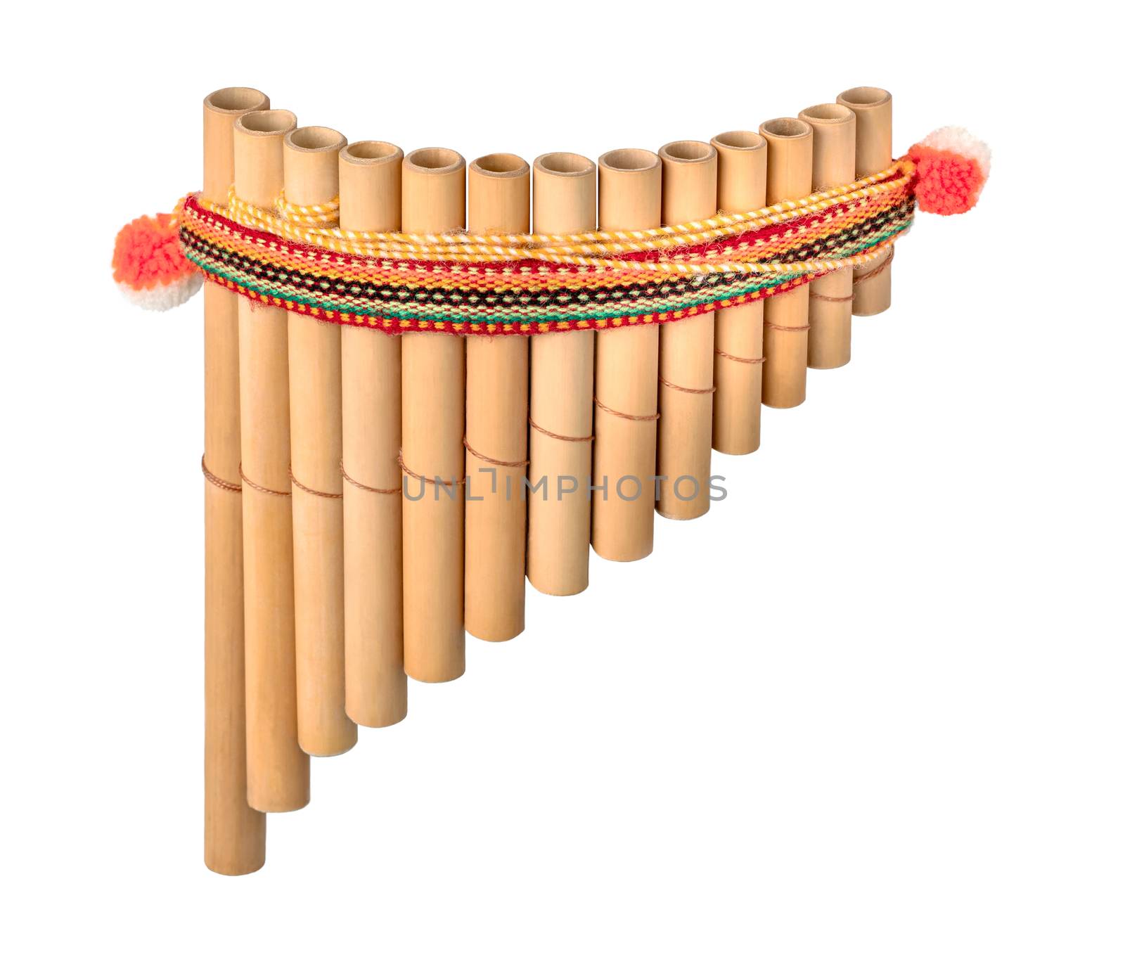 Musical instrument flute. South American samponyo. Traditional musical instrument of Latin America