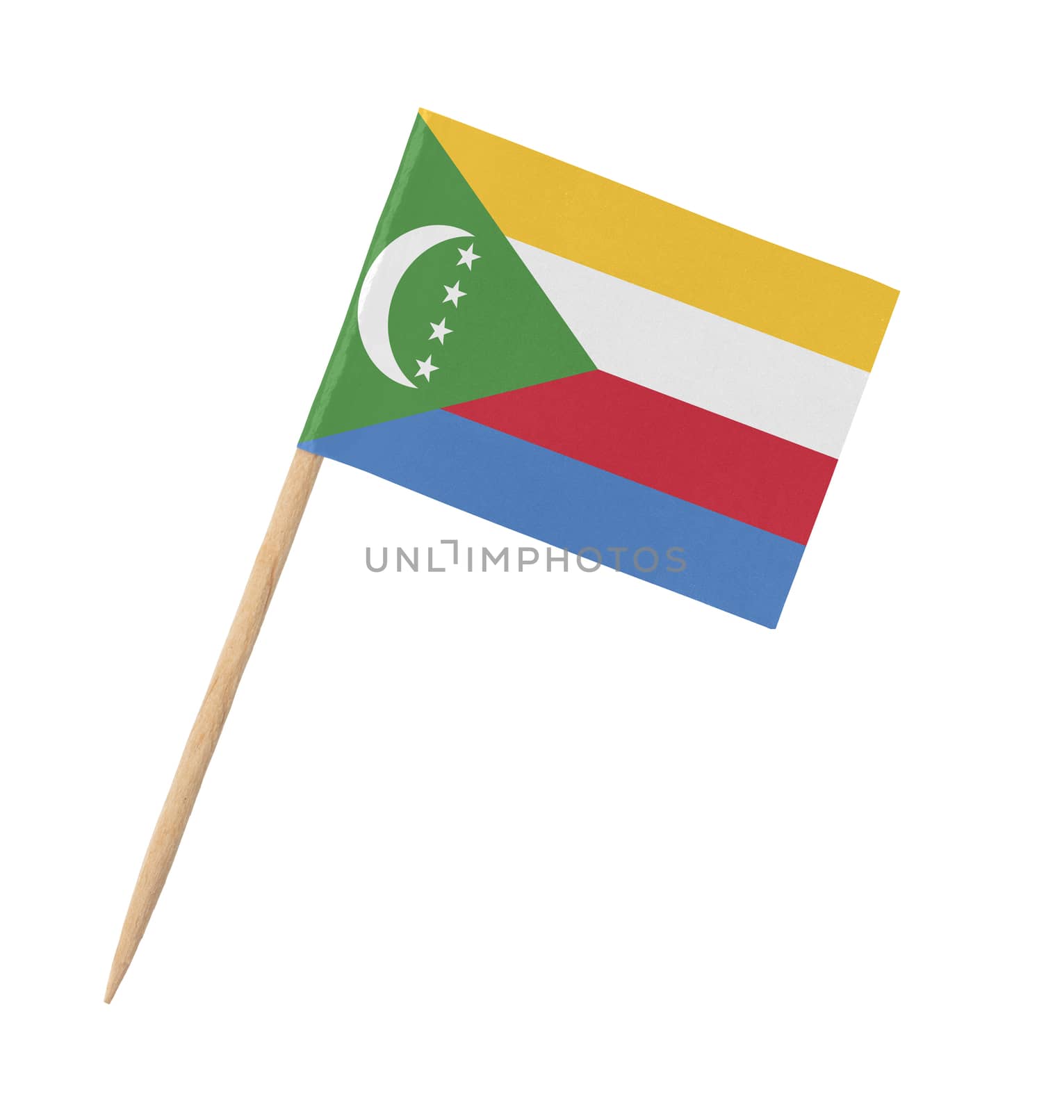 Small paper flag of the Comoros on wooden stick by michaklootwijk