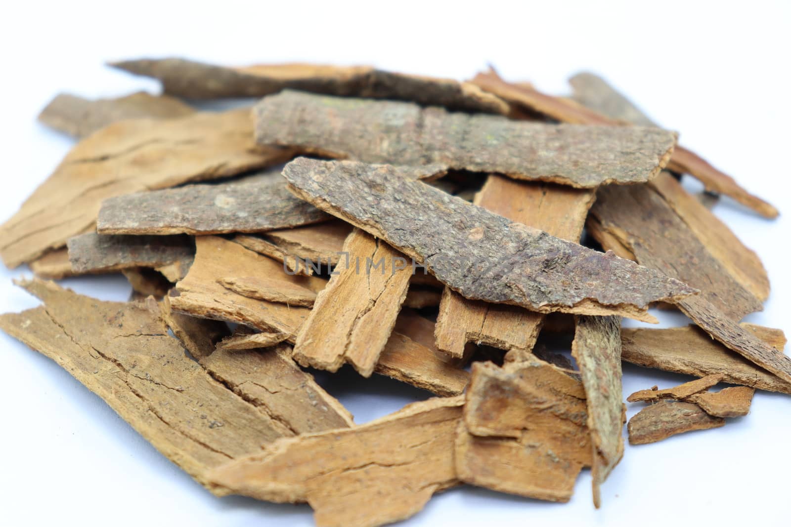 healthy and spicy cinnamon stock on white background