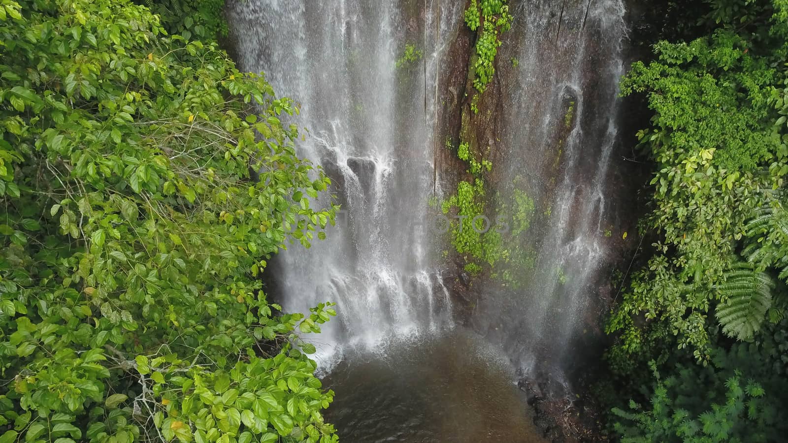 Drone View of Labuhan Kebo Waterfall located in Munduk, Bali by Sanatana2008