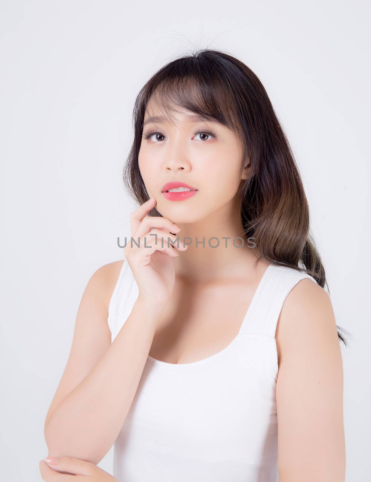 Beautiful woman asian makeup of cosmetic, beauty asia girl hand  by nnudoo