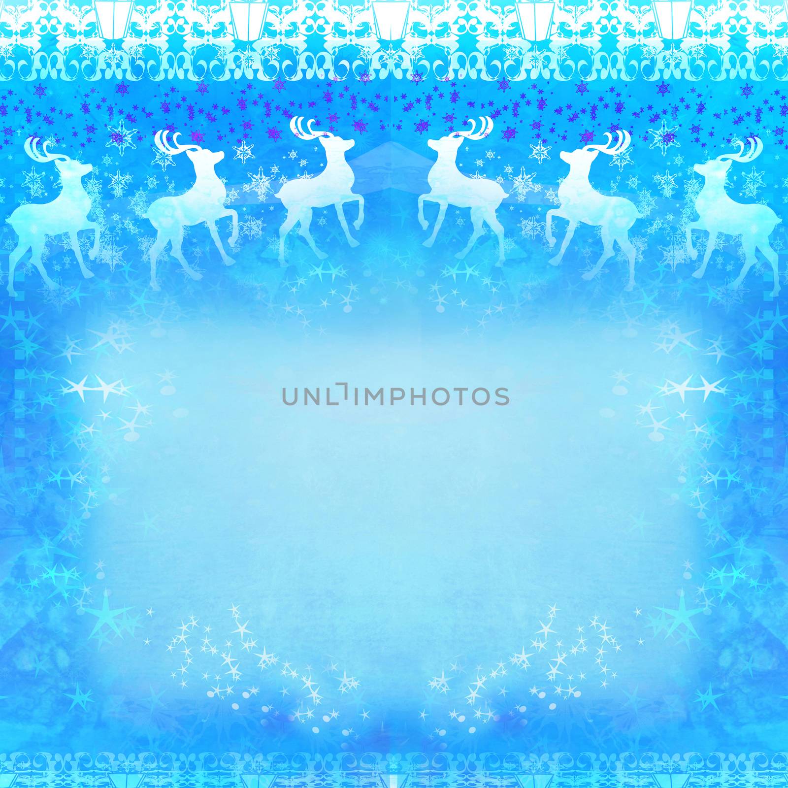 Reindeer blue design frame