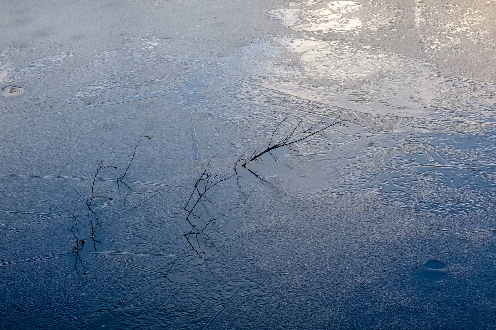 Pond Water Surface Freezing Over by colintemple