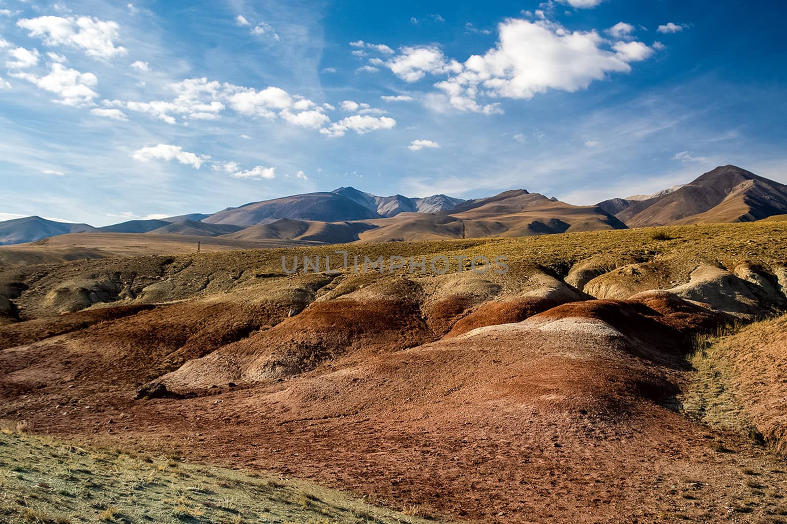 The altai mountains. The landscape of nature on the Altai mountains and in the gorges between the mountains.