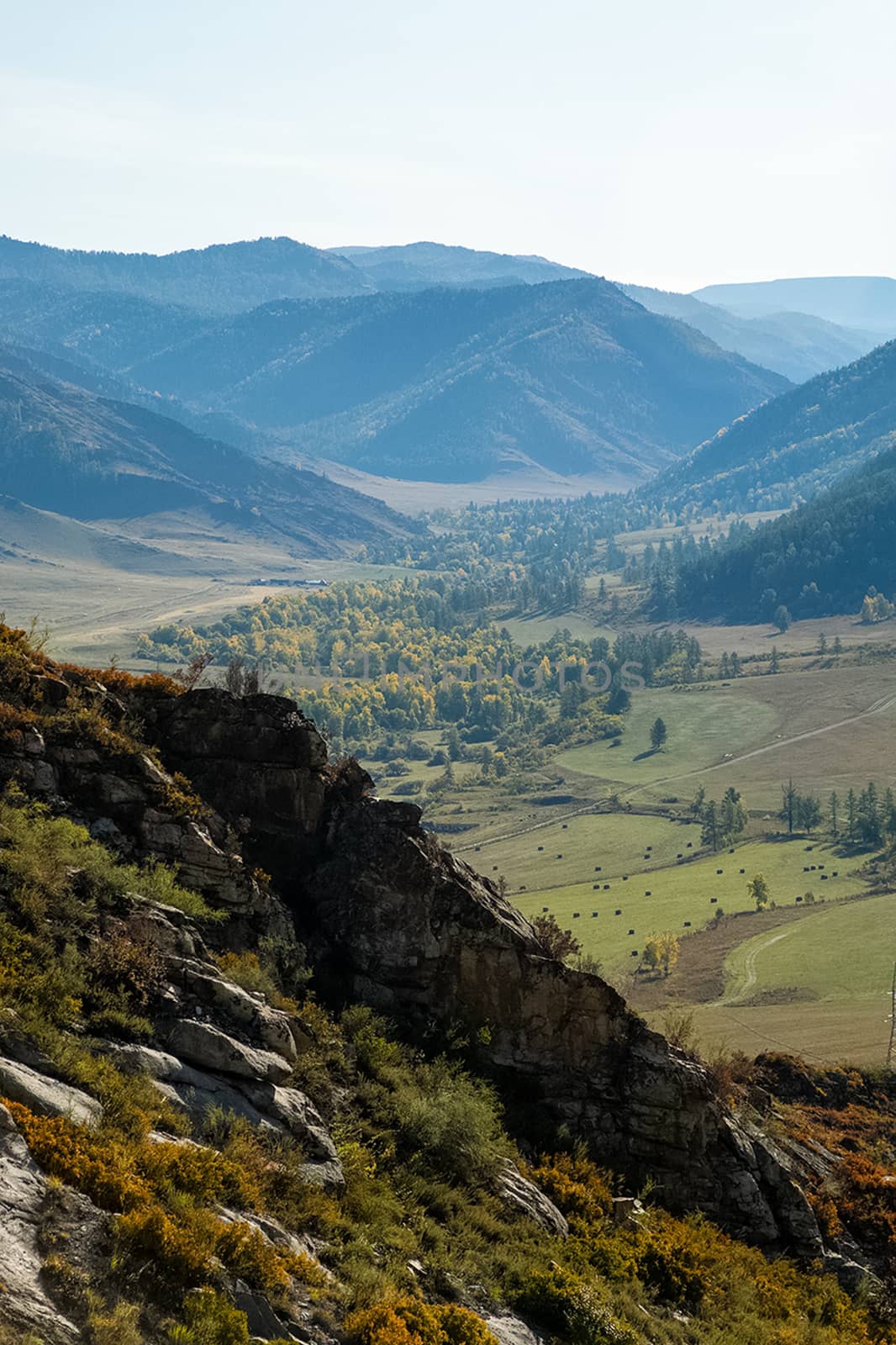 The altai mountains. The landscape of nature on the Altai mountains and in the gorges between the mountains.