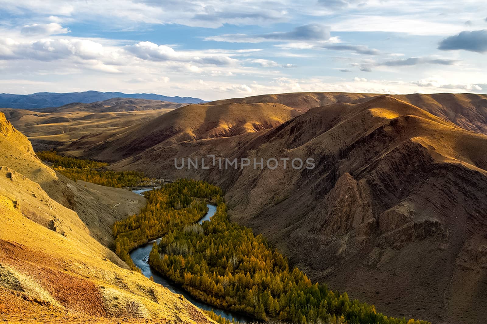 The altai mountains. landscape of nature on the Altai mountains and in the gorges between the mountains. by DePo